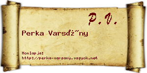 Perka Varsány névjegykártya